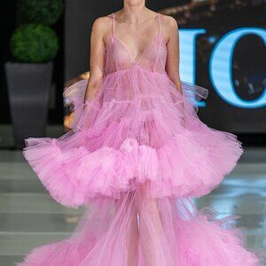 Sheer Sophisticated Baby Pink Party Dress